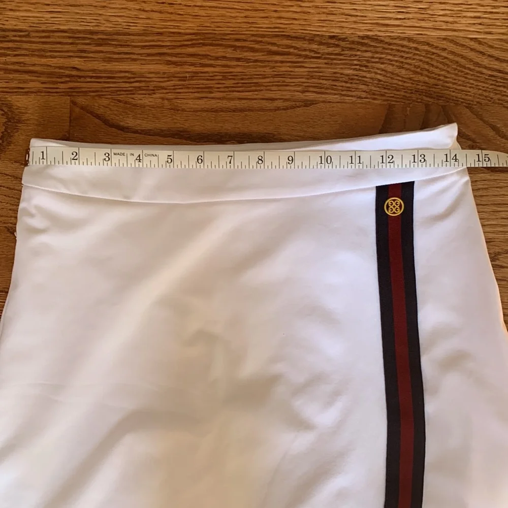 G/FORE White Mini Skirt with Black and Red Trim - Picture 7 of 8